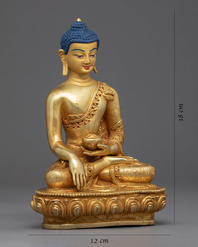 Small Buddha Shakyamuni Statue | Gold Gilded Sculpture