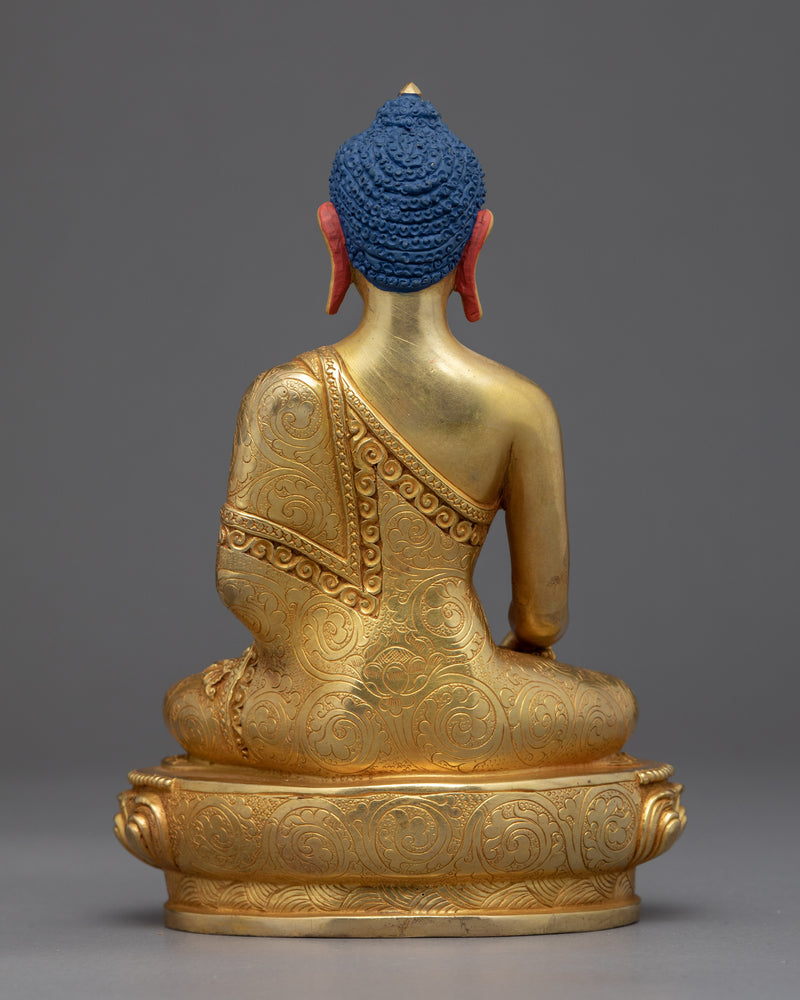 Small Buddha Shakyamuni Statue | Gold Gilded Sculpture