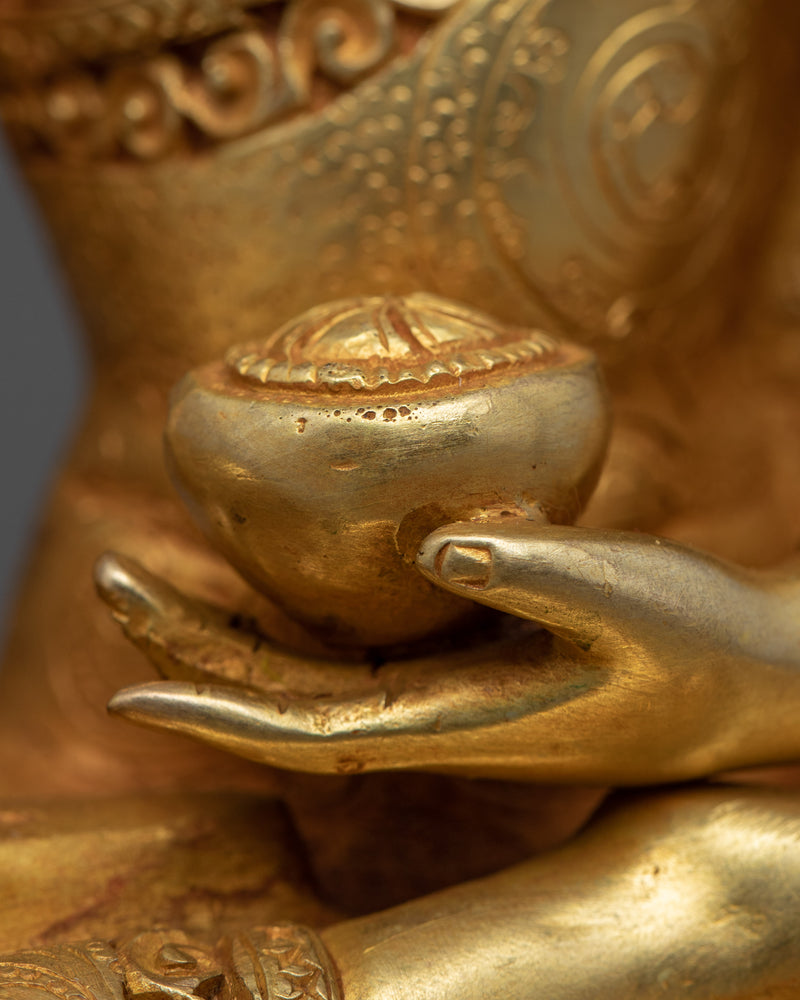 Small Buddha Shakyamuni Statue | Gold Gilded Sculpture