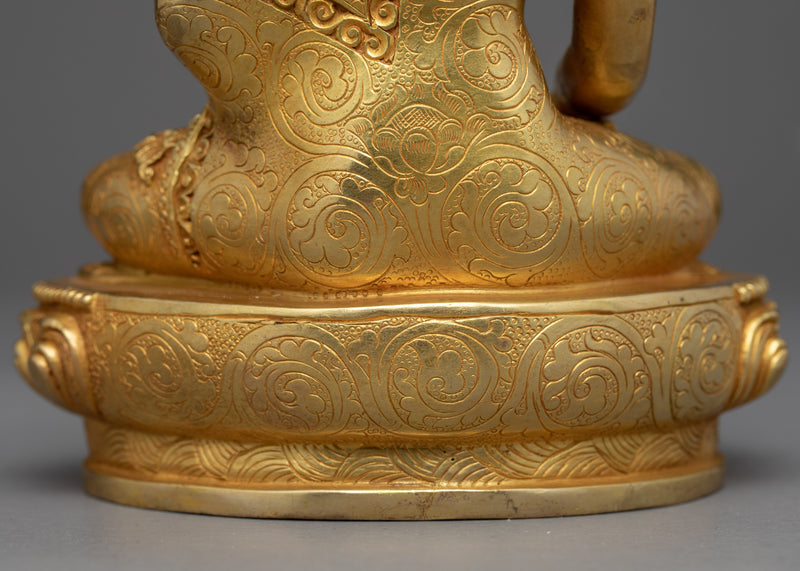 Small Buddha Shakyamuni Statue | Gold Gilded Sculpture