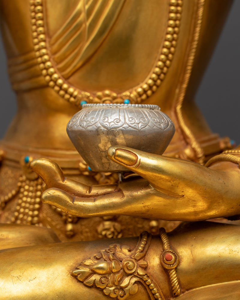 Shakyamuni Buddha Statue Art | Tibetan Art  Gold Gilded