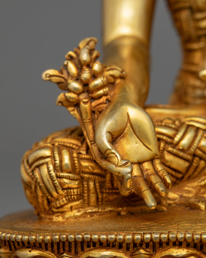 Medicine Buddha Mudra | Gold Gilded Buddha