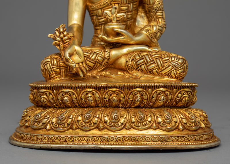 Medicine Buddha Mudra | Gold Gilded Buddha