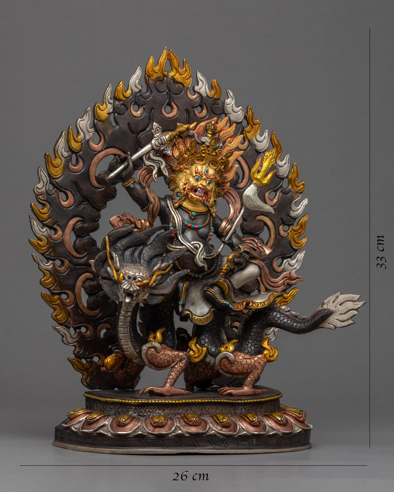 White Dzambhala Statue | Hand-Carved Statue | 24k Gold Gilded