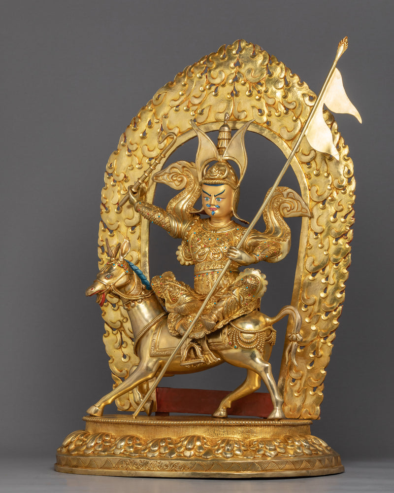 King Gesar Statue | Hand-Carved Buddhist Sculpture