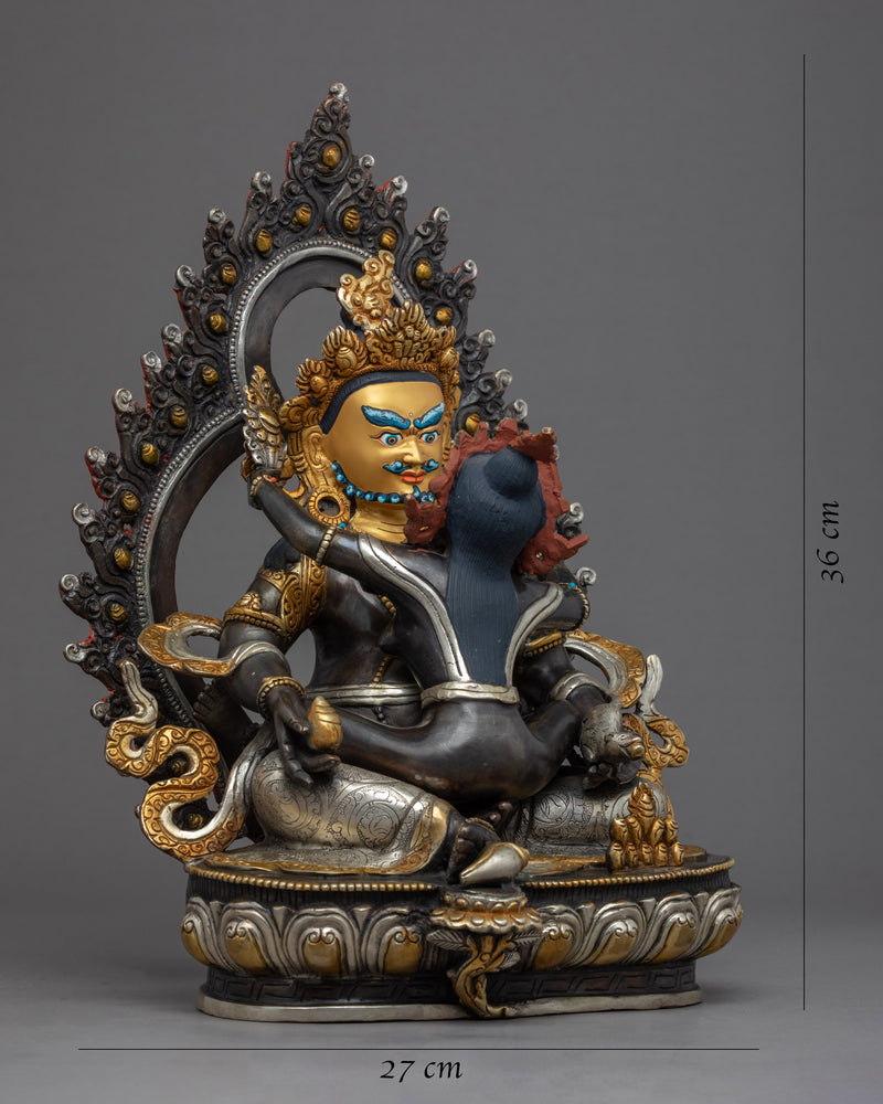 Sculpture of Dzambhala | Buddhist Deity Green Dzambhala Art