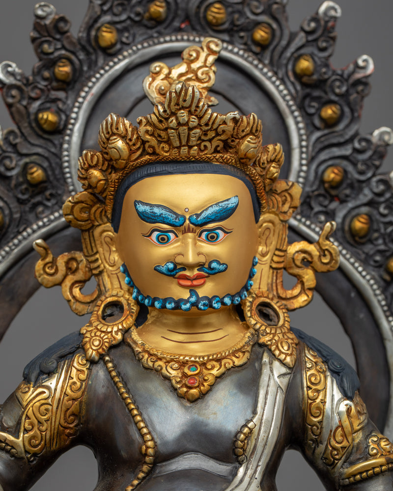 Sculpture of Dzambhala | Buddhist Deity Green Dzambhala Art