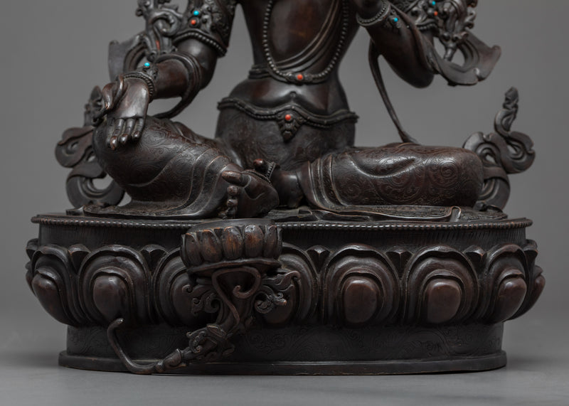 Handmade Green Tara Statue | Compassionate Deity