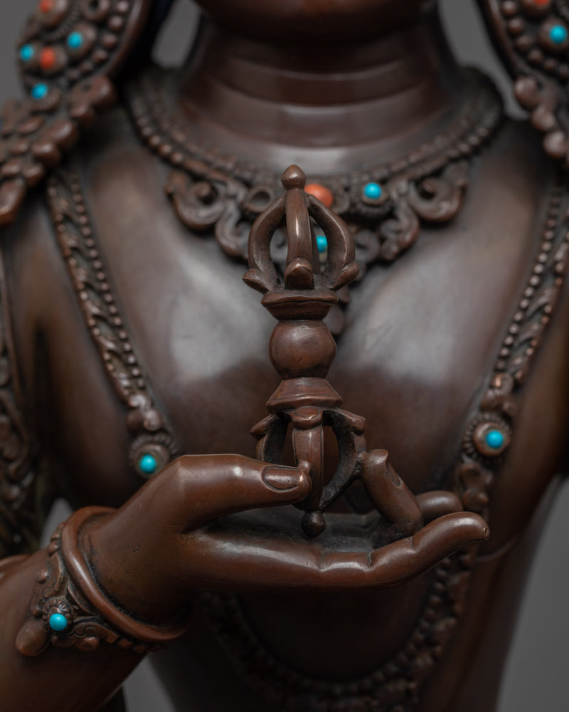 Vajrasattva Copper Statue | Hand-Carved Buddhist Sculpture