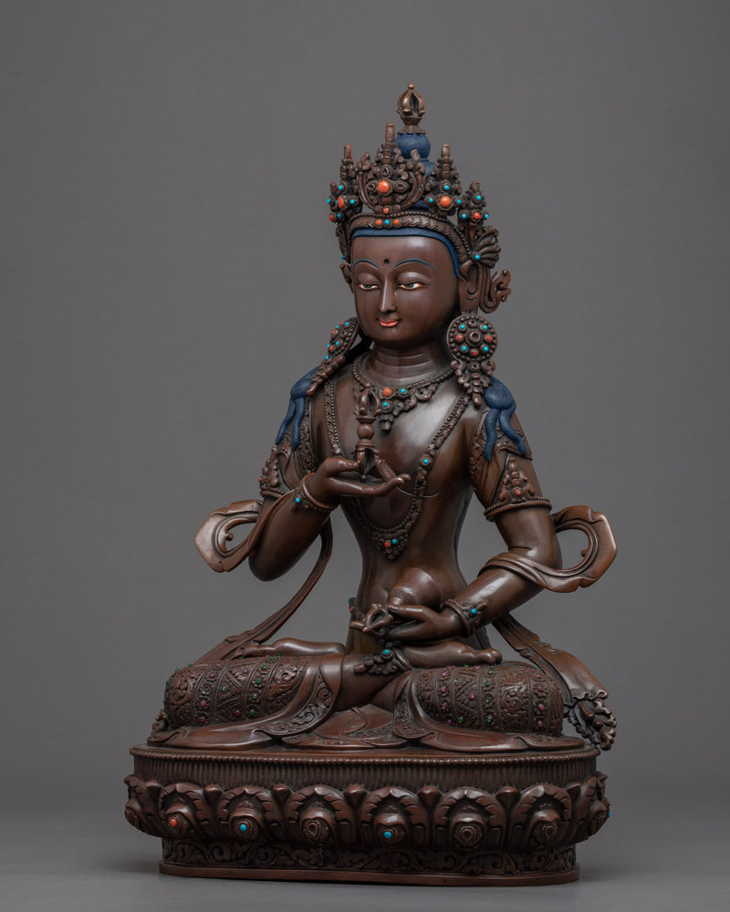 Vajrasattva Copper Statue | Hand-Carved Buddhist Sculpture