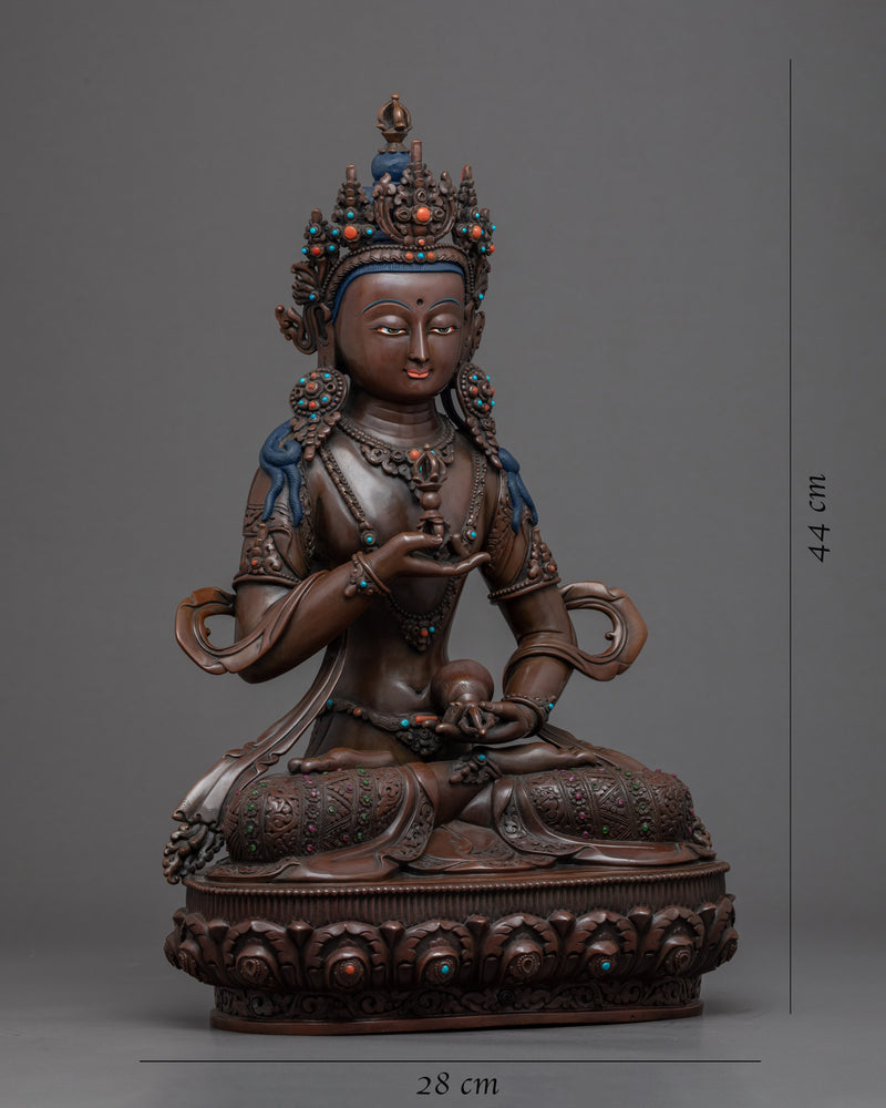 Vajrasattva Copper Statue | Hand-Carved Buddhist Sculpture