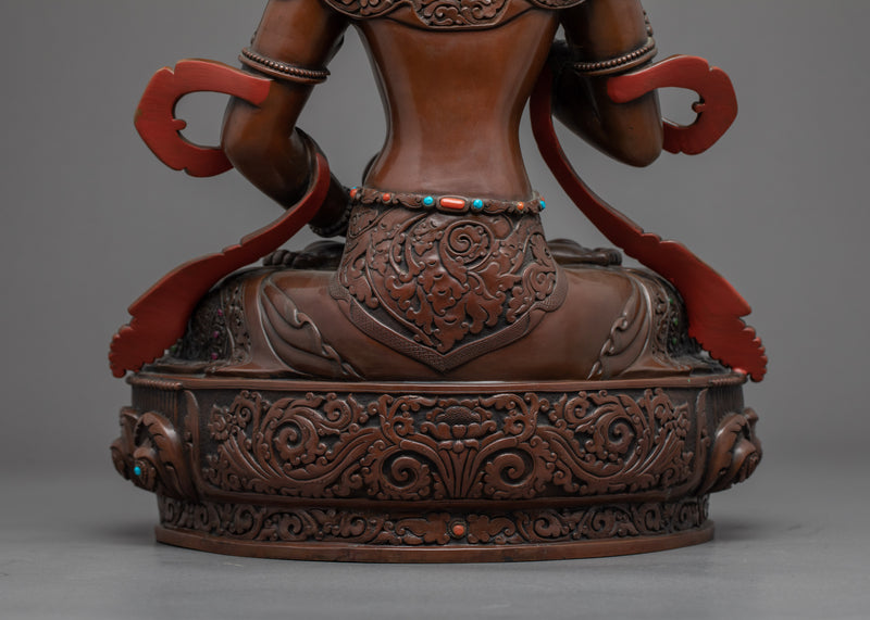 Vajrasattva Copper Statue | Hand-Carved Buddhist Sculpture