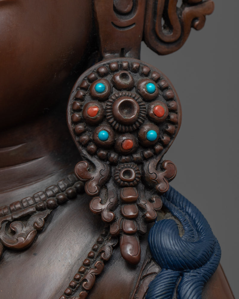 Vajrasattva Copper Statue | Hand-Carved Buddhist Sculpture