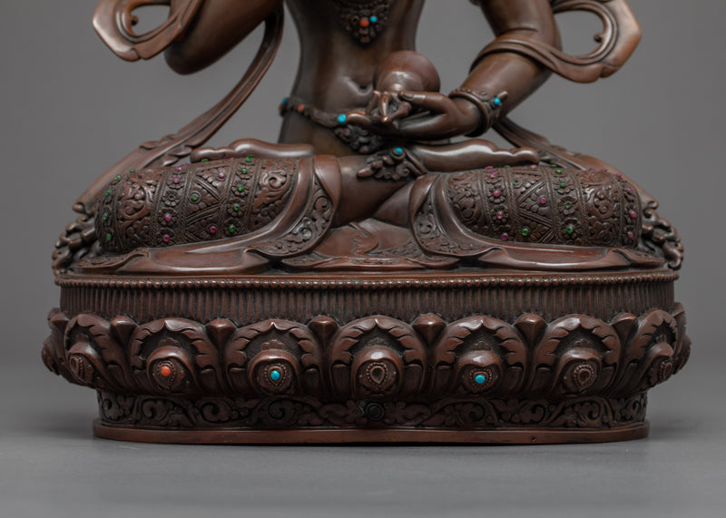 Vajrasattva Copper Statue | Hand-Carved Buddhist Sculpture