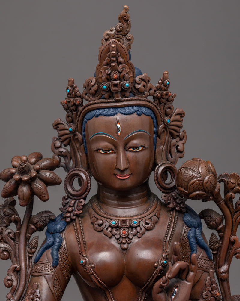 Goddess White Tara Sculpture | Traditional Himalayan Art of Nepal