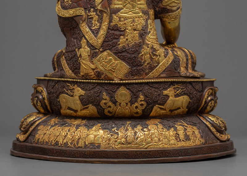 Seated Buddha Shakyamuni Sculpture | Gold Glided Art