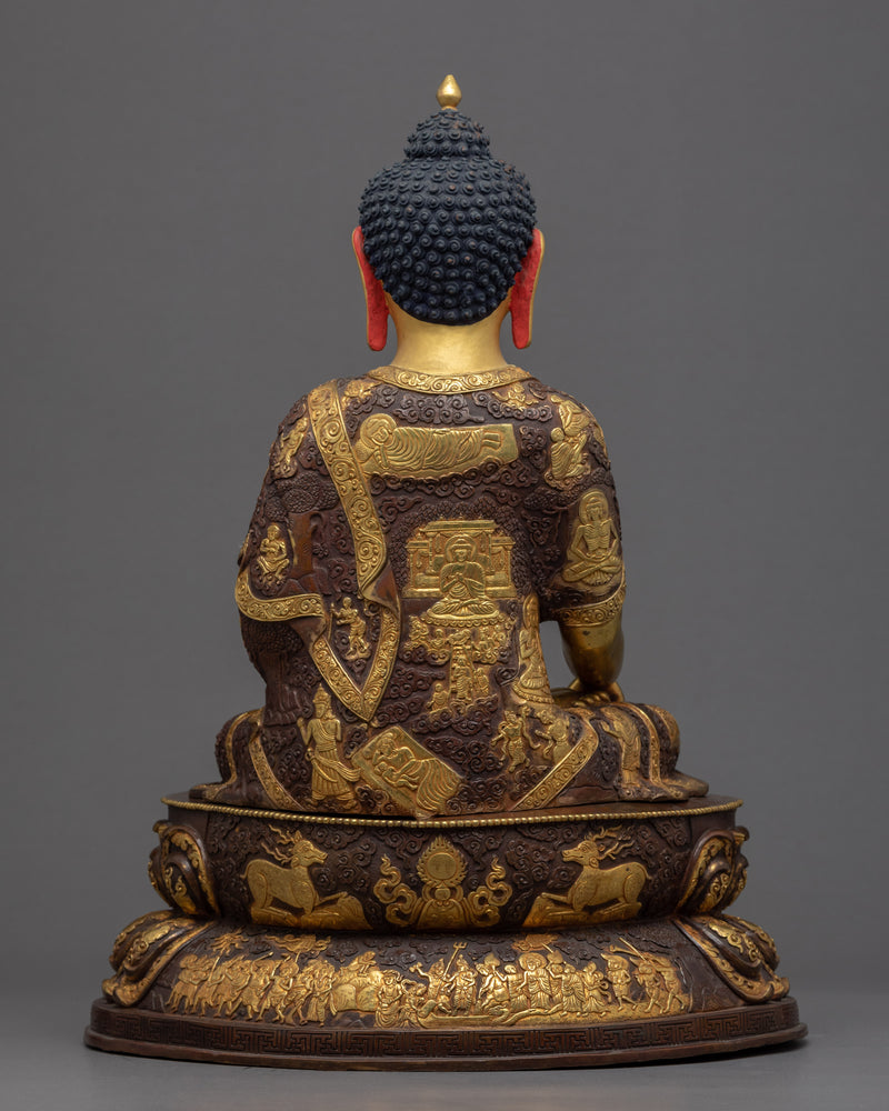 Seated Buddha Shakyamuni Sculpture | Gold Glided Art