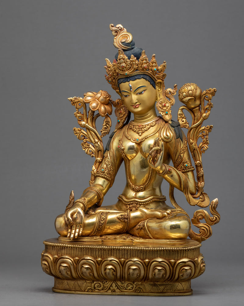 Long Life Deity White Tara Sculpture | Traditional Himalayan Sculpture