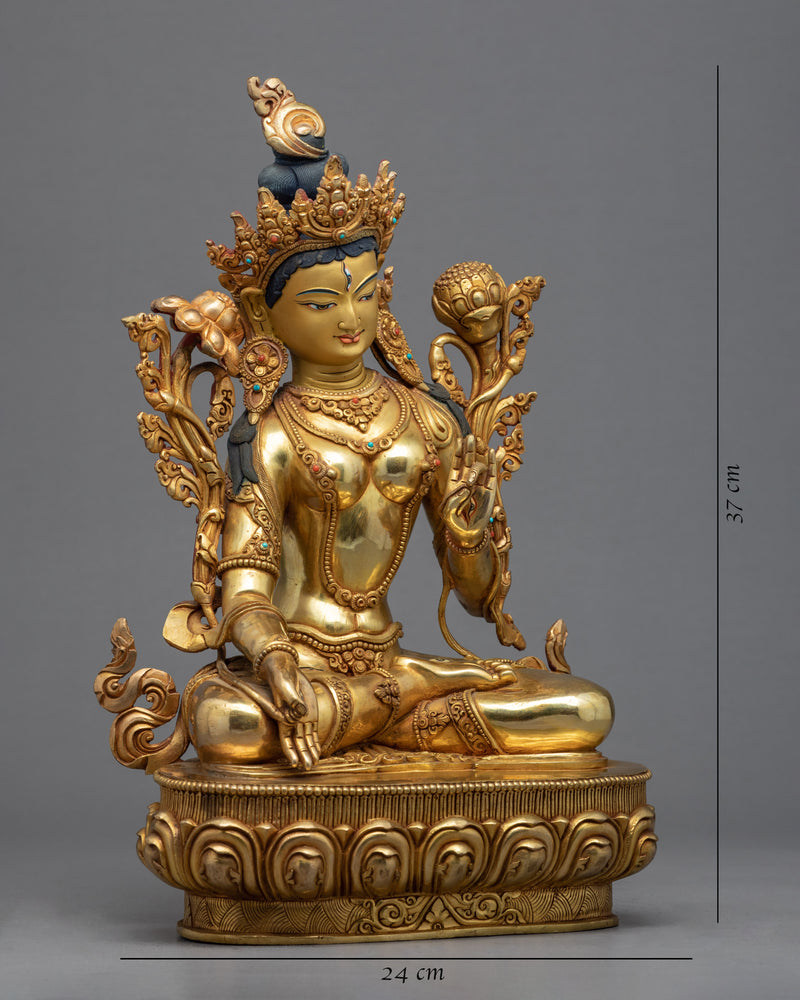 Long Life Deity White Tara Sculpture | Traditional Himalayan Sculpture