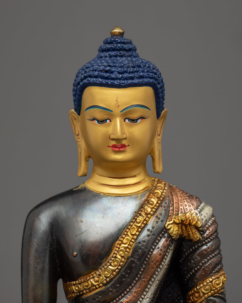 Shakyamuni Buddha Gold Sculpture | Handmade Gautam Buddha Statue