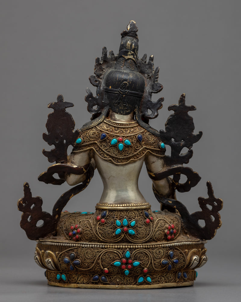 Tibetan White Tara Statue | The Great Mother | Compassion Deity