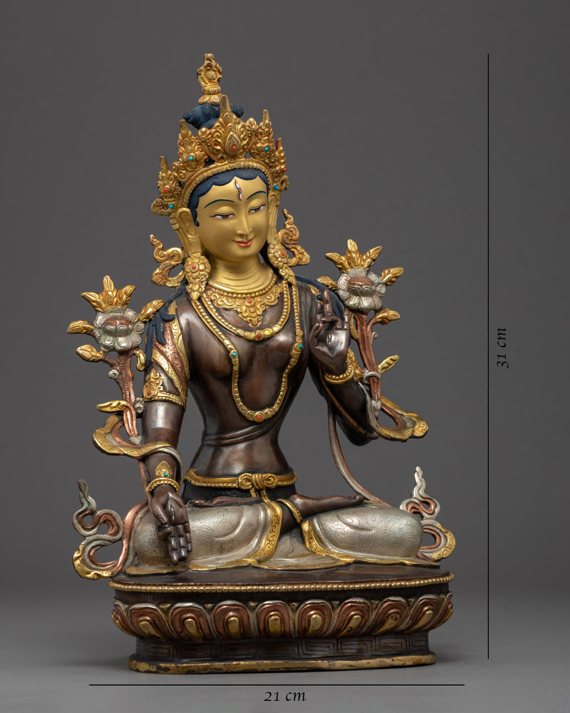 White Tara Buddhist Sculpture | Buddhist Long-Life Deity