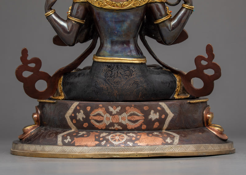 Chenrezig Avlokiteshvara Sculpture | Traditional Tibetan Art