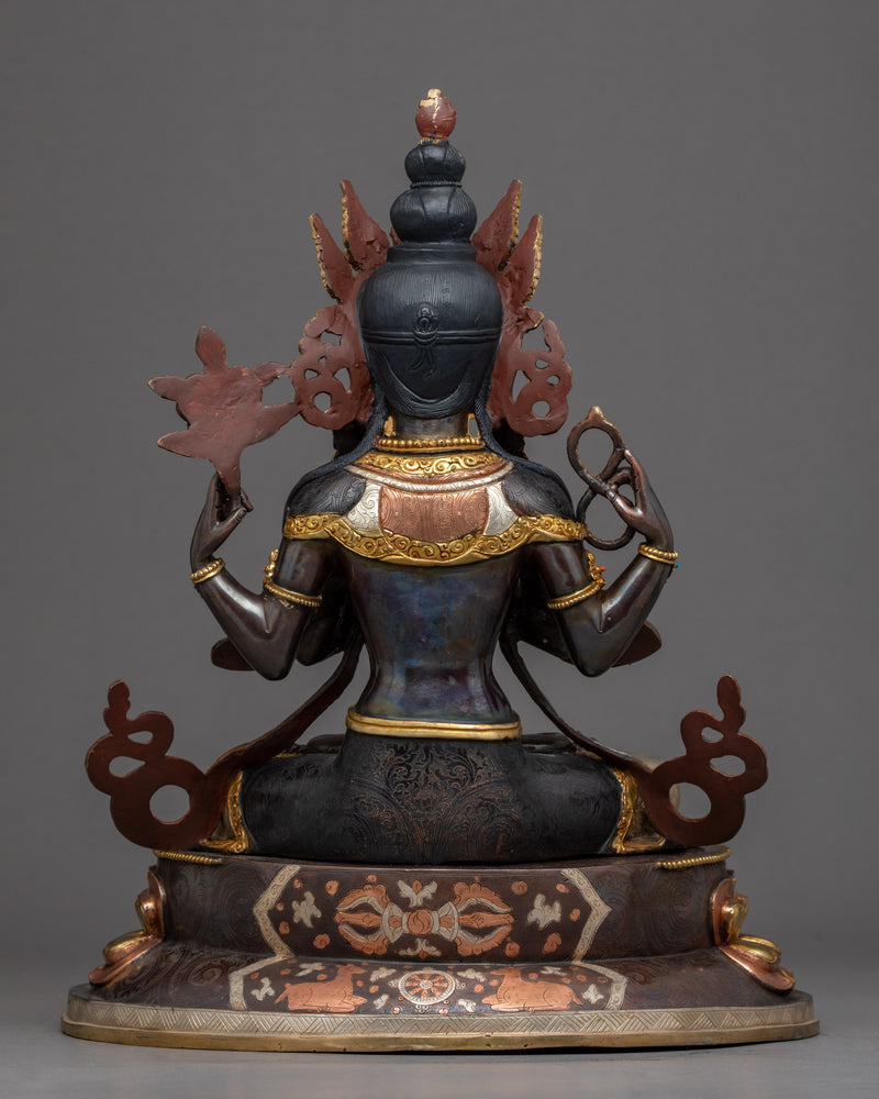 Chenrezig Avlokiteshvara Sculpture | Traditional Tibetan Art