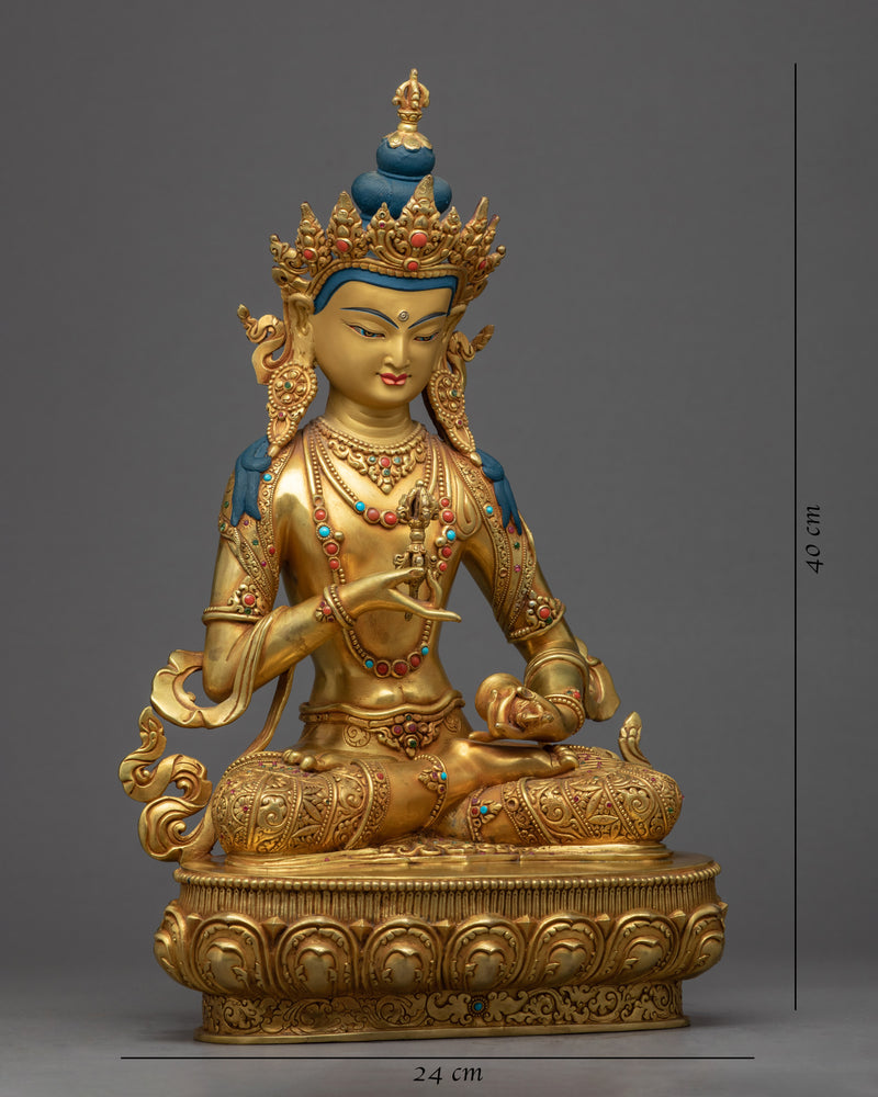 Vajrasatttva Statue Dorje Sempa | Gold Gilded Traditional Art