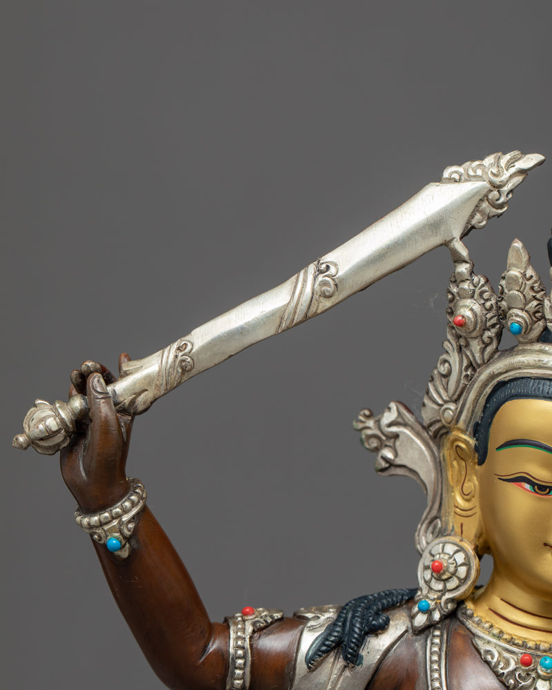 Manjushri Boddhisattva Sculpture | Traditionally Crafted Statue