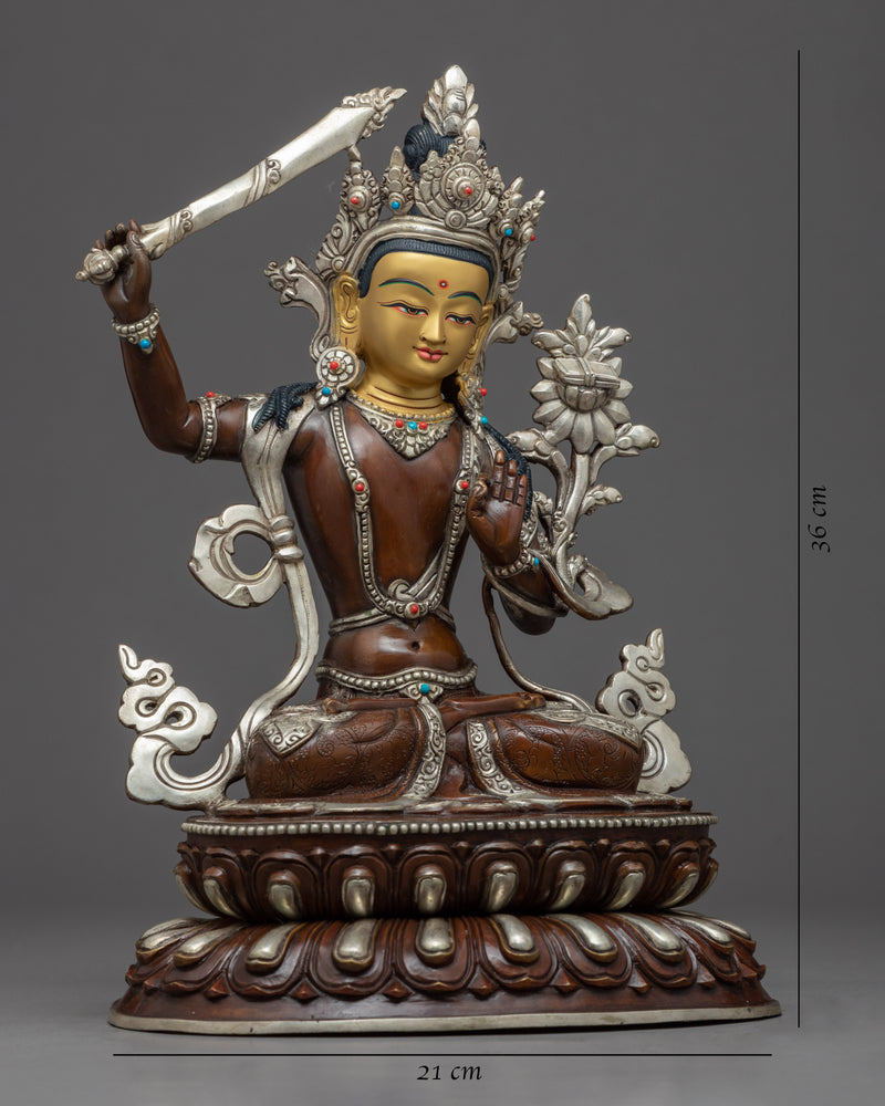 Manjushri Boddhisattva Sculpture | Traditionally Crafted Statue