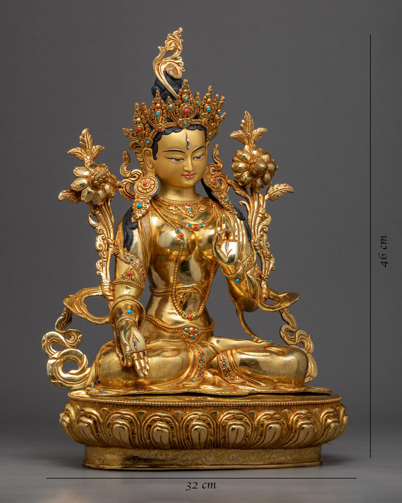 White Tara Meditation Statue | Traditional Tibetan Buddhist Deity