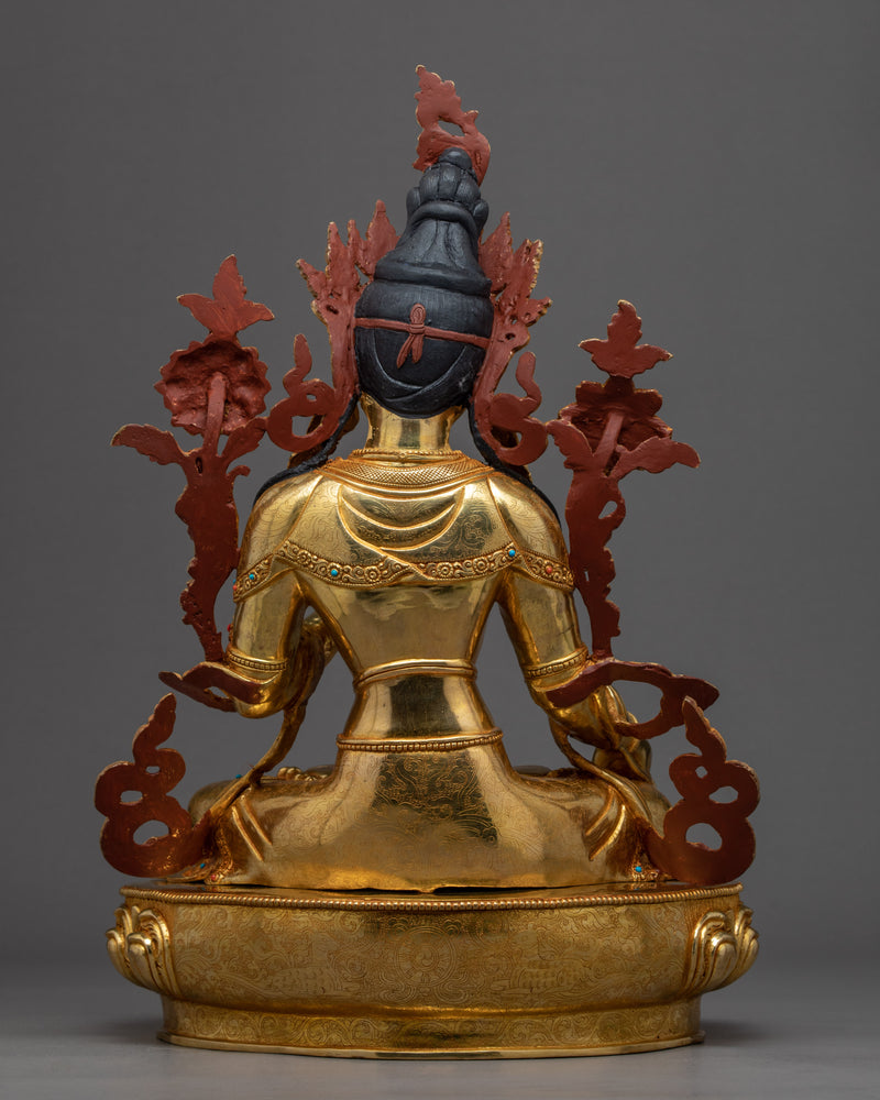 White Tara Meditation Statue | Traditional Tibetan Buddhist Deity