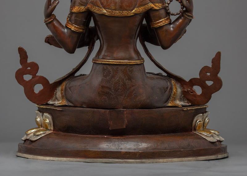 Bodhisattva Chenrezig Art Sculpture | Hand Carved Himalayan Art