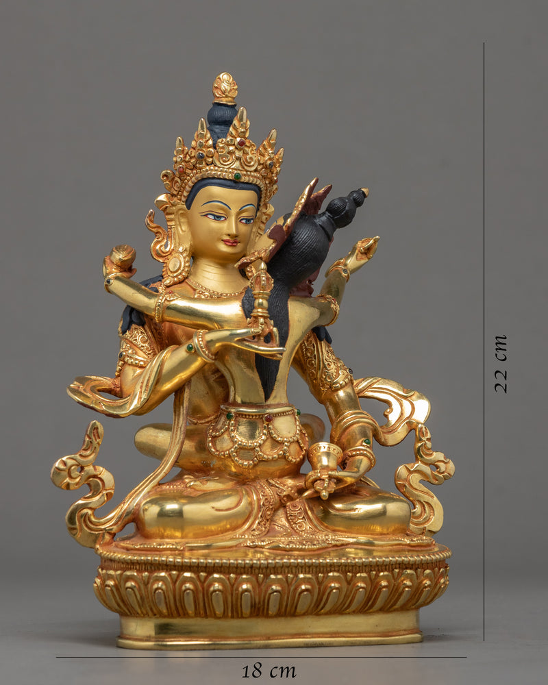 Vajrasattva with Consort Statue | 24k Gold Gilded Sculpture