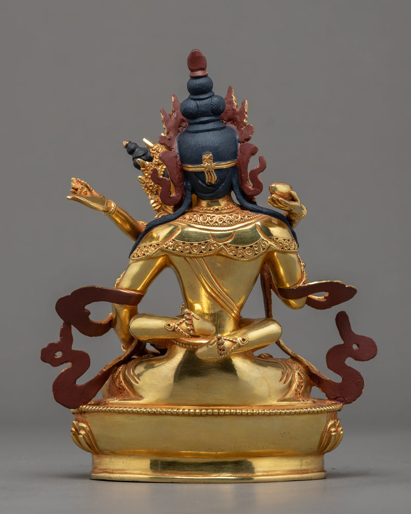 Vajrasattva with Consort Statue | 24k Gold Gilded Sculpture