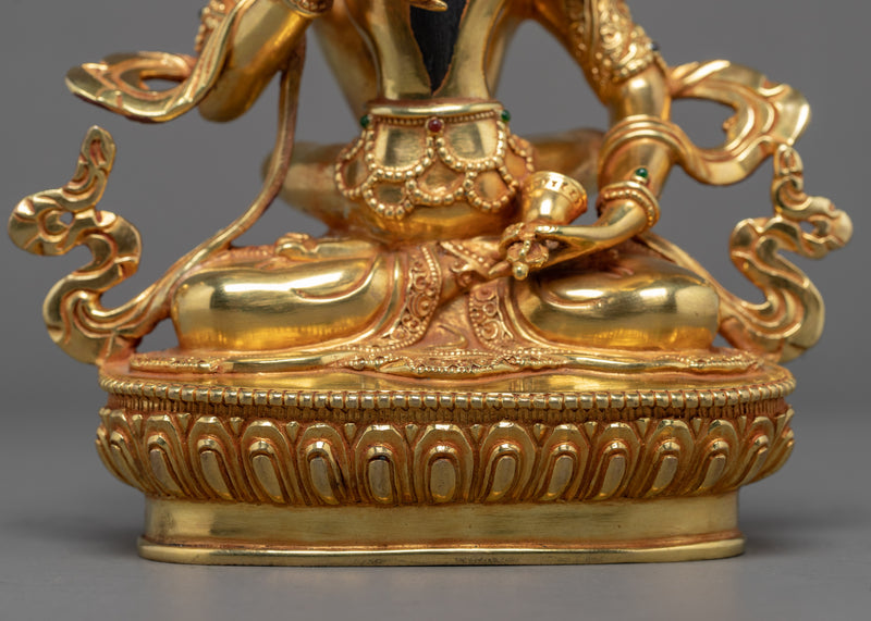 Vajrasattva with Consort Statue | 24k Gold Gilded Sculpture