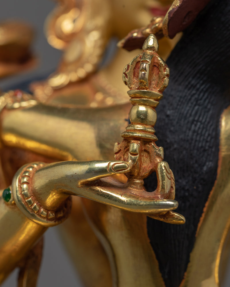 Vajrasattva with Consort Statue | 24k Gold Gilded Sculpture