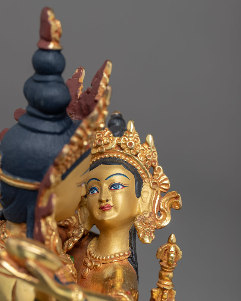 Vajrasattva with Consort Statue | 24k Gold Gilded Sculpture