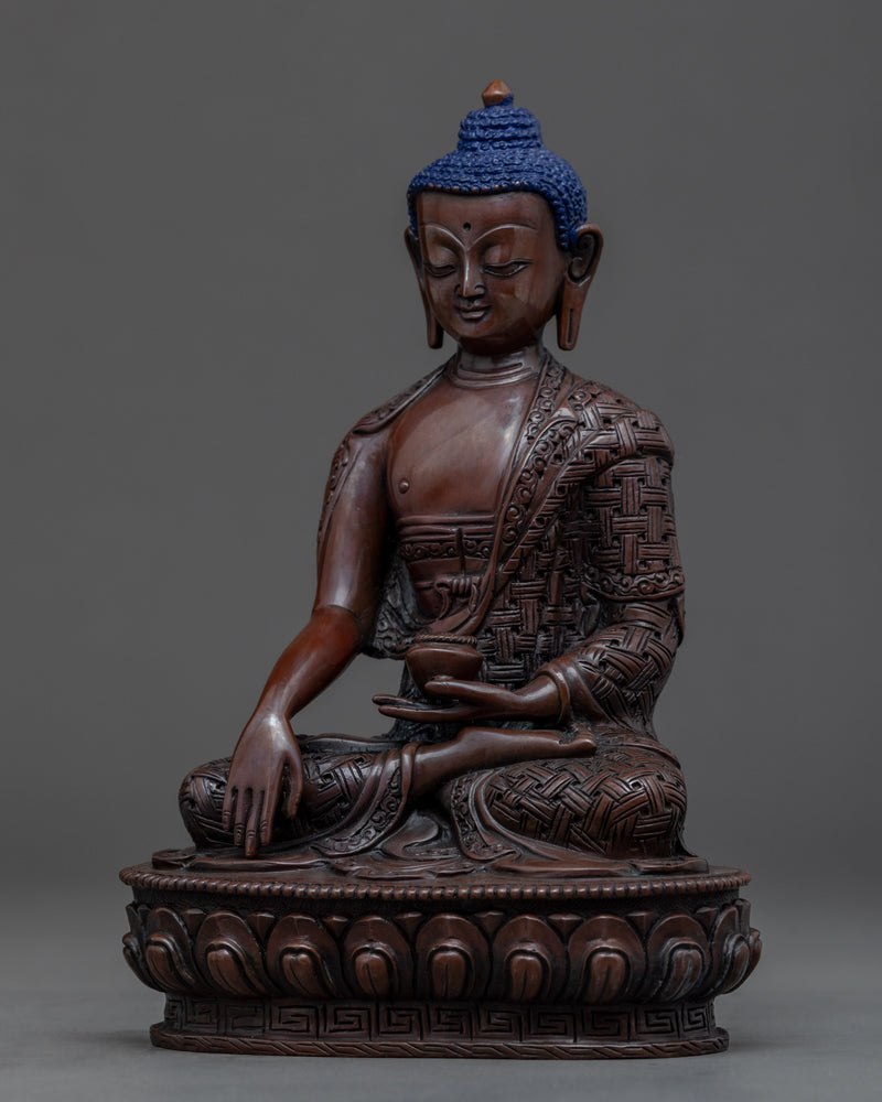 Peaceful Shakyamuni Buddha Statue | Handmade Copper Body Artwork