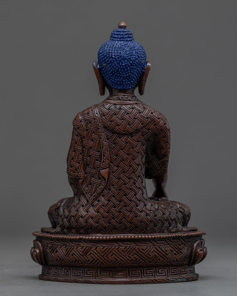 Peaceful Shakyamuni Buddha Statue | Handmade Copper Body Artwork