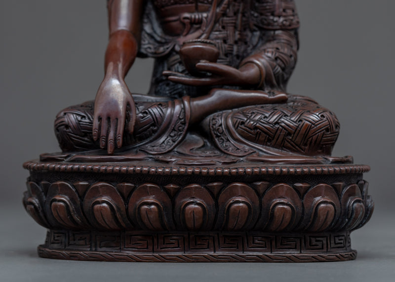 Peaceful Shakyamuni Buddha Statue | Handmade Copper Body Artwork