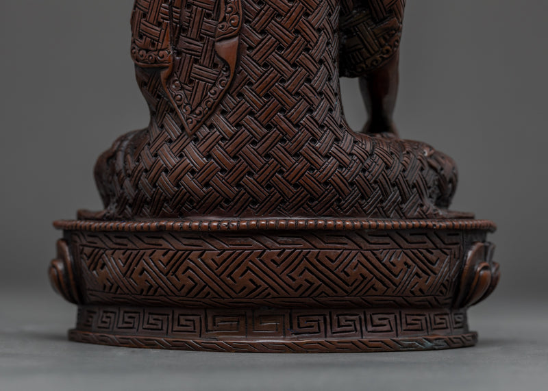 Peaceful Shakyamuni Buddha Statue | Handmade Copper Body Artwork