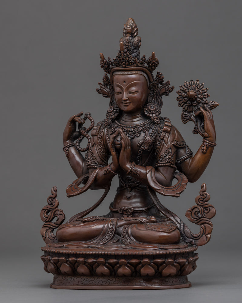 Four Arm Bodhisattva Sculpture | The Buddhist Compassion Deity