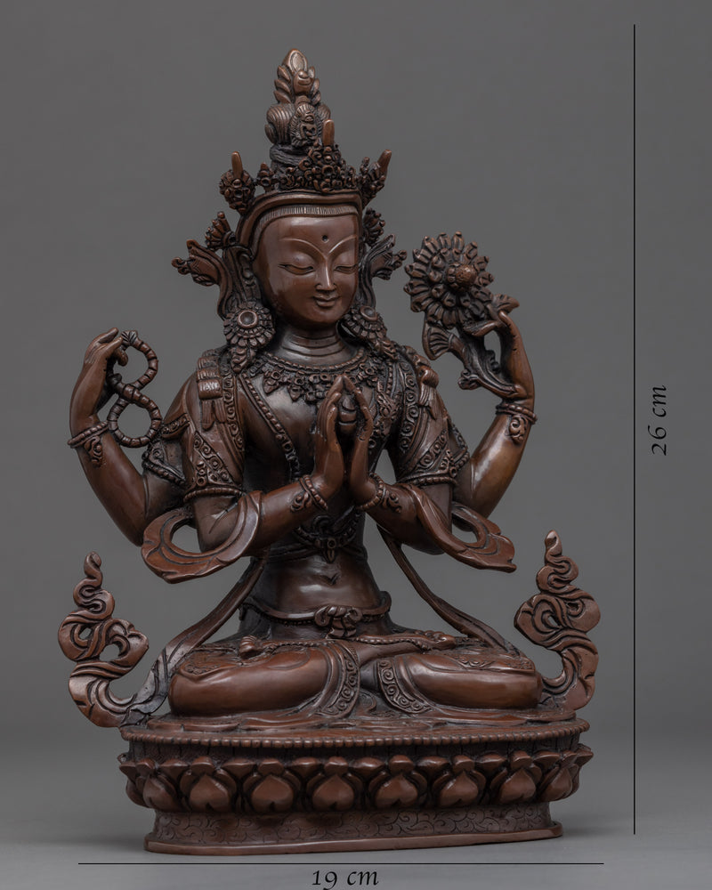 Four Arm Bodhisattva Sculpture | The Buddhist Compassion Deity