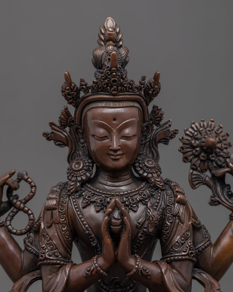 Four Arm Bodhisattva Sculpture | The Buddhist Compassion Deity