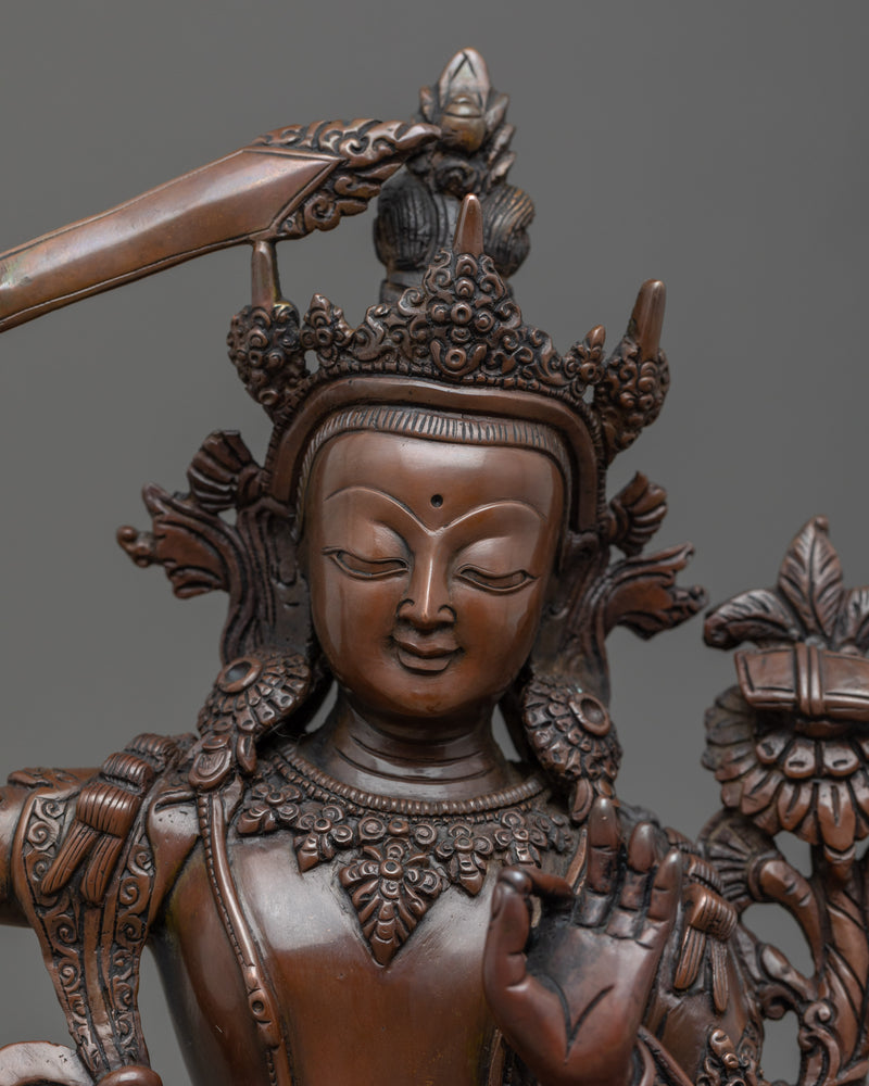 Rare Manjushri Statue | Handmade Buddhist Art | Wisdom Deity