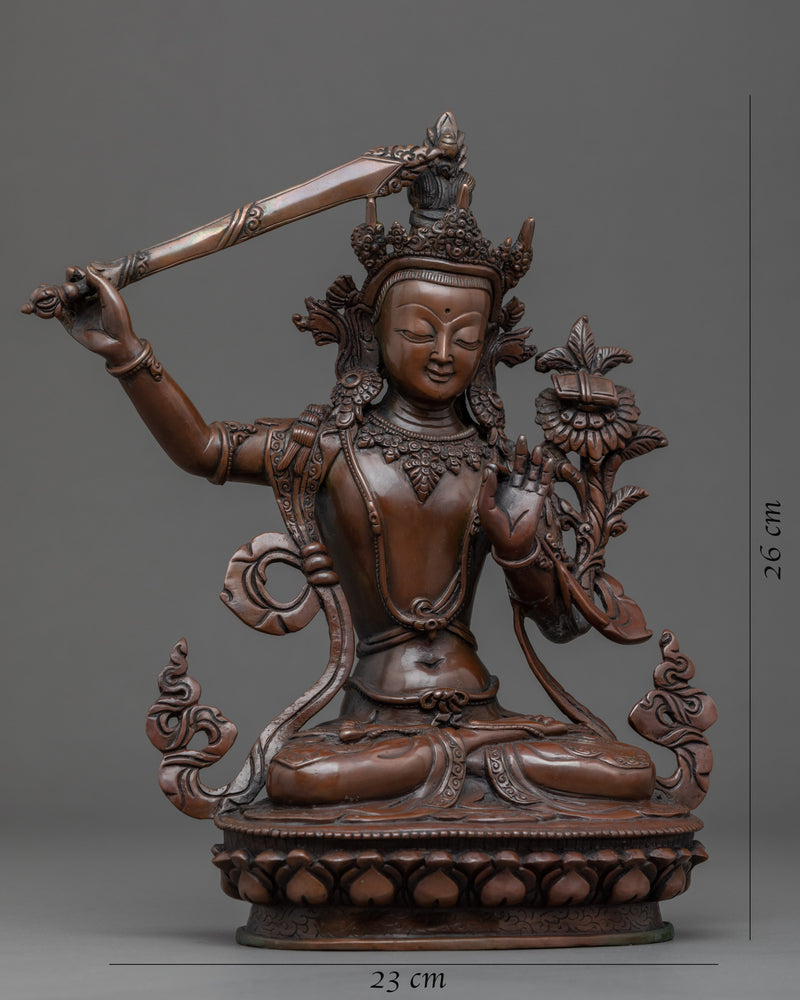 Rare Manjushri Statue | Handmade Buddhist Art | Wisdom Deity