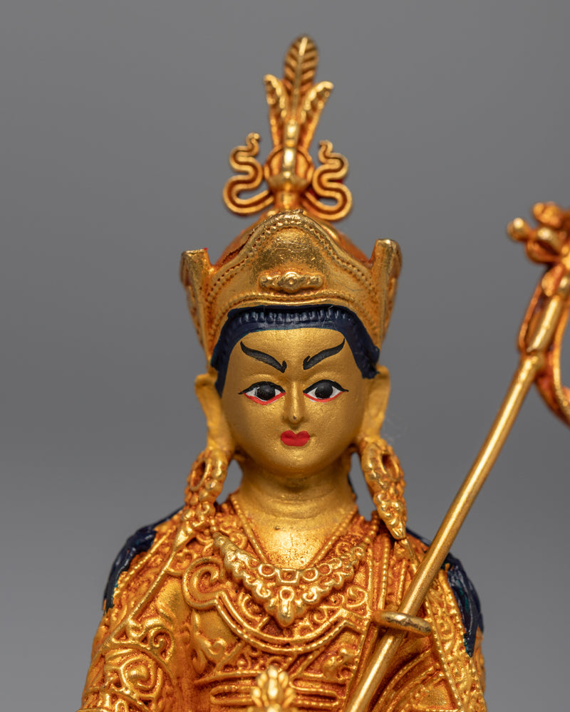 Guru Padmasambhava Copper Sculpture | Traditionally Crafted Tibetan Statue