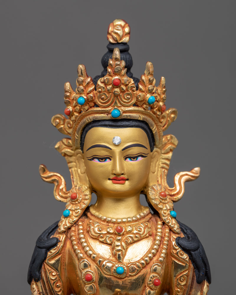 Long Life Buddha Amitayus Sculpture | Traditionally Hand Carved Art